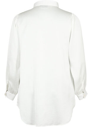 Lång skjorta med pärlknappar, Bright White, Packshot image number 1