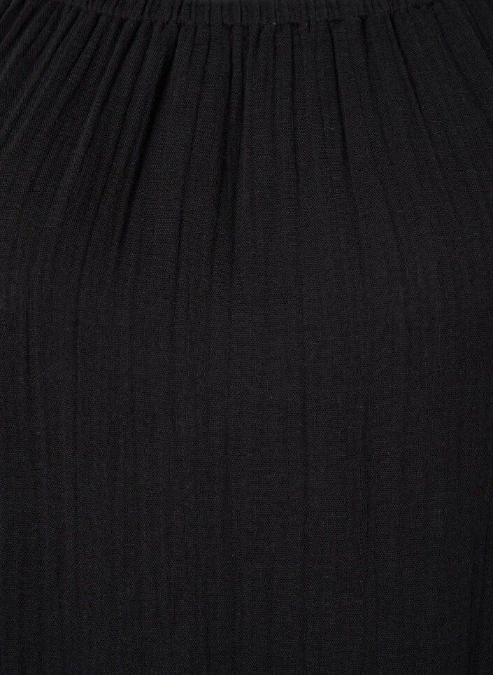 Bomullsklänning med broderi anglaise, Black, Packshot image number 2