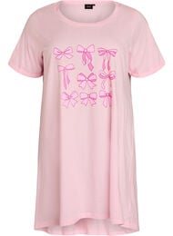 Kort&auml;rmat nattlinne i ekologisk bomull, Rosa