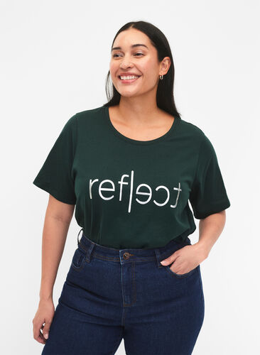 T-shirt från FLASH med tryck, Scarab Reflect, Model image number 0