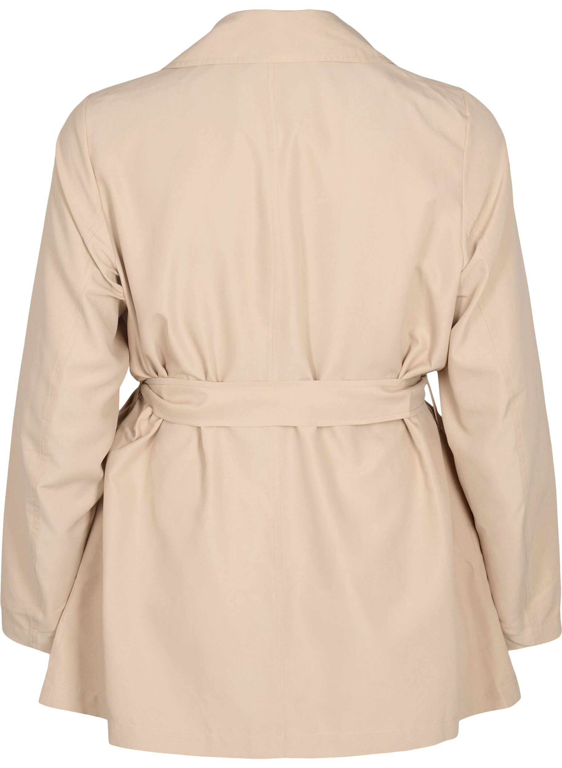 Zizzi Trenchcoat med b&auml;lte och fickor, Nomad, Packshot image number 1