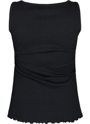 Ribbat linne med knappar, Black, Packshot image number 1