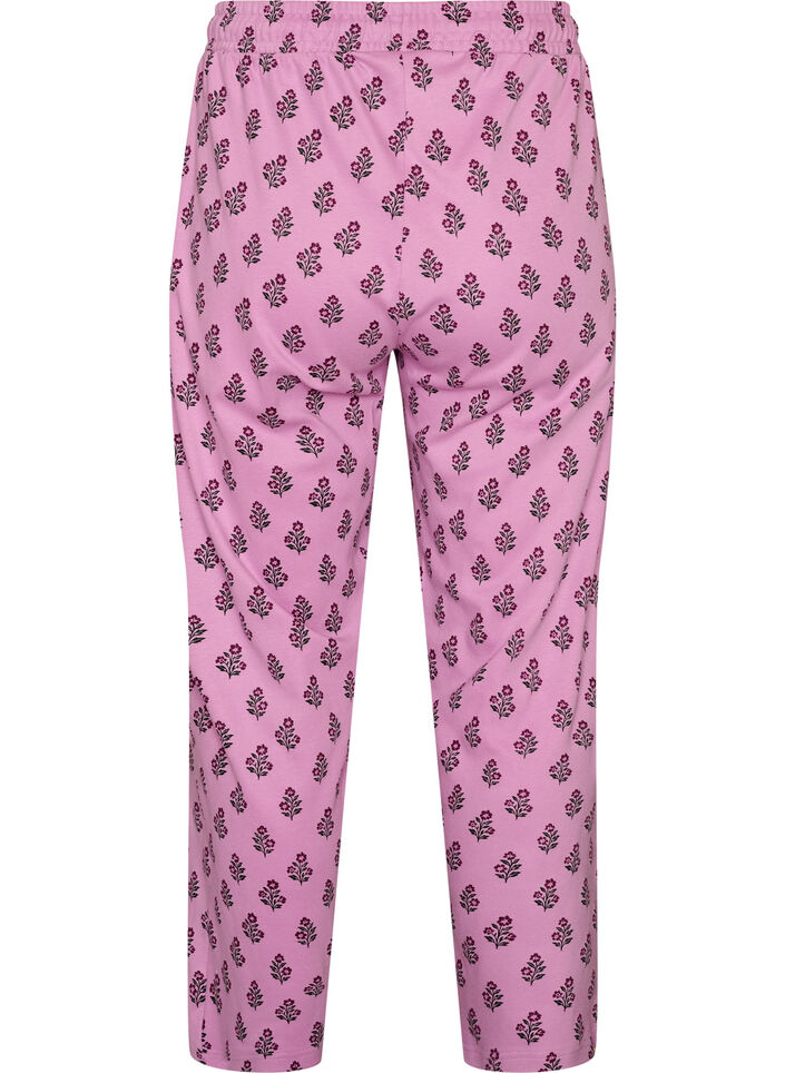 Pyjamasbyxor i bomull med h&ouml;g midja, Rosa, Packshot image number 1