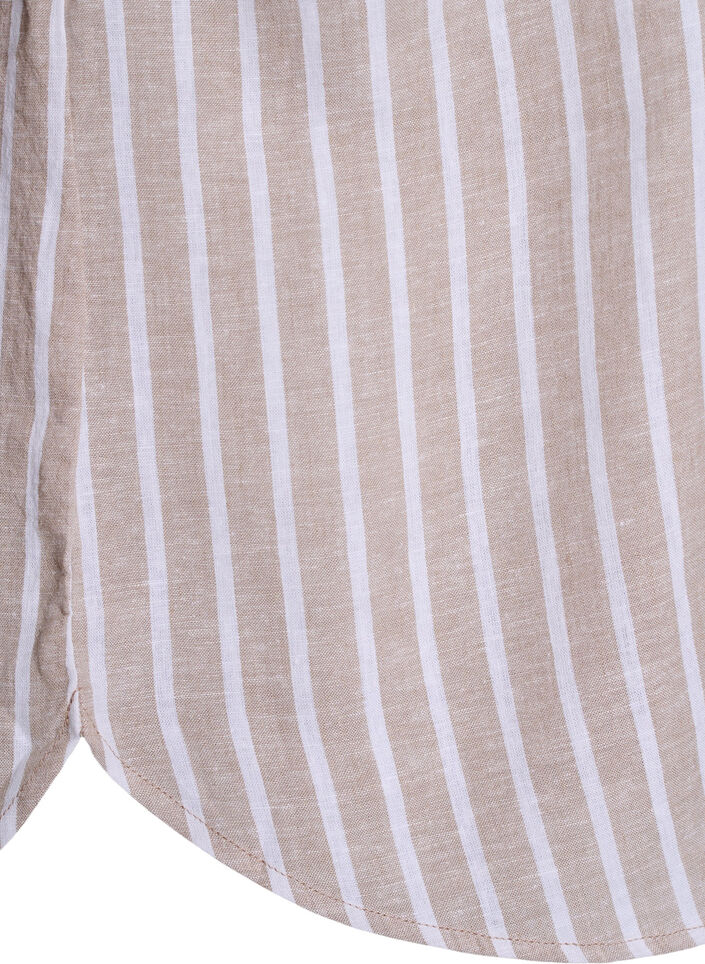 Skjorta i linne och viskos med 3/4-&auml;rmar, Beige, Packshot image number 3