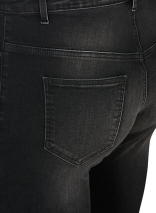 Cropped Nille jeans med rå kanter, Dark Grey Denim, Packshot image number 3