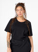 T-shirt i ekologisk bomull med broderade detaljer, Black, Model image number 0