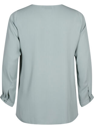 Enfärgad skjorta med V-ringning, Chinois Green, Packshot image number 1