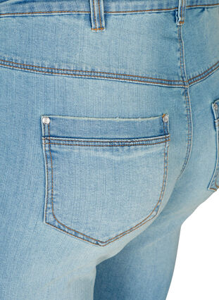 Extra slim Sanna jeans med slitning, Light blue denim, Packshot image number 3