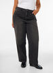 Kiana straight fit-jeans med h&ouml;g midja, Svart, Model image number 2