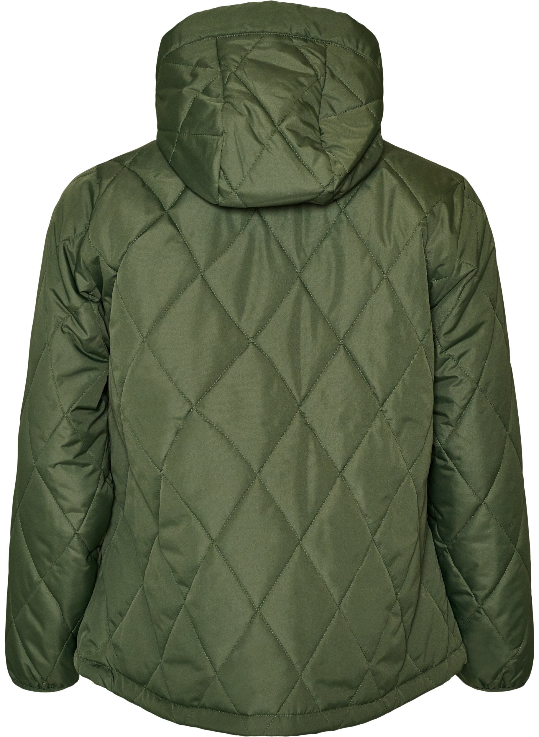 ZizziL&auml;tt vadderad jacka med diamantquilt, Gr&ouml;n, Packshot image number 1