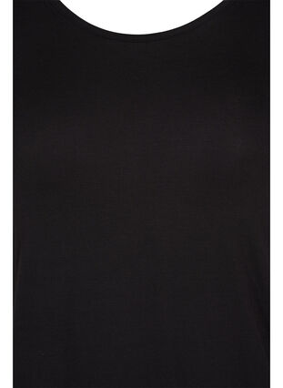 Kortärmad viskosklänning med detalj på ryggen, Black, Packshot image number 2