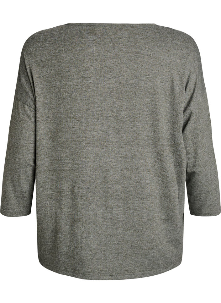 Jerseyblus med 3/4-&auml;rm, Gr&ouml;n, Packshot image number 1