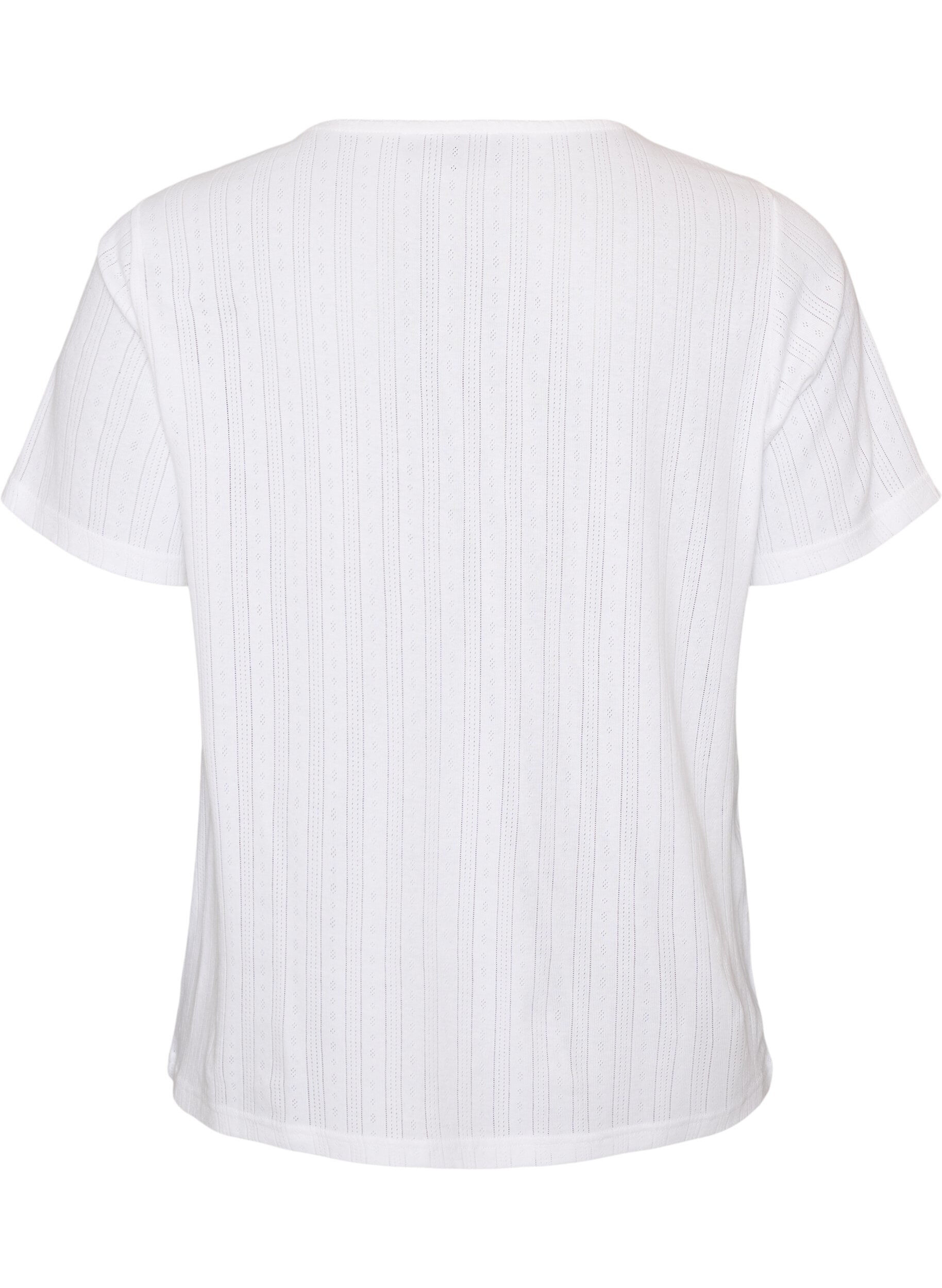 ZizziNattopp i ekologisk bomull med h&aring;lbroderi, Vit, Packshot image number 1