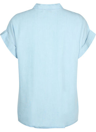 Kortärmad skjorta i lyocell (TENCEL™), Light blue denim, Packshot image number 1