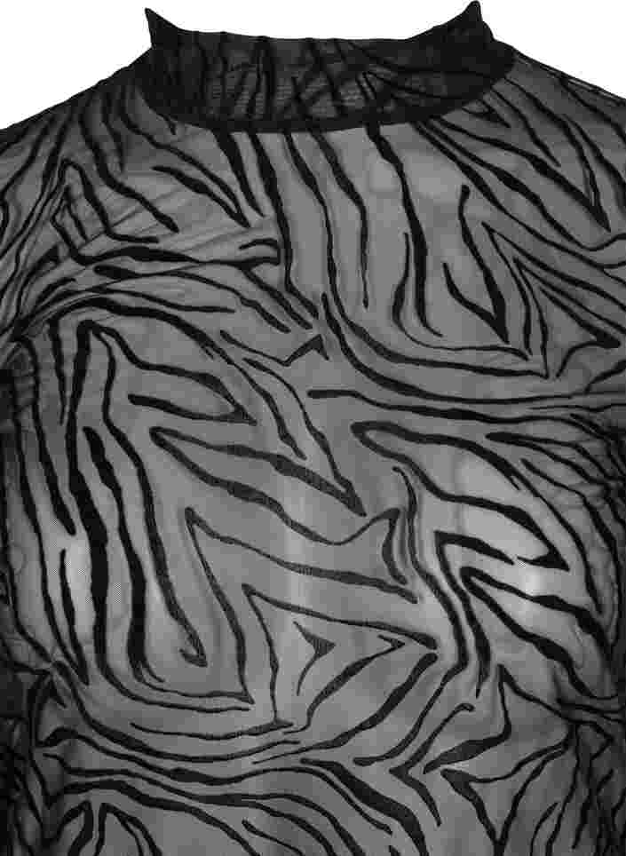 Meshtopp med mönster, Black Tiger AOP, Packshot image number 2
