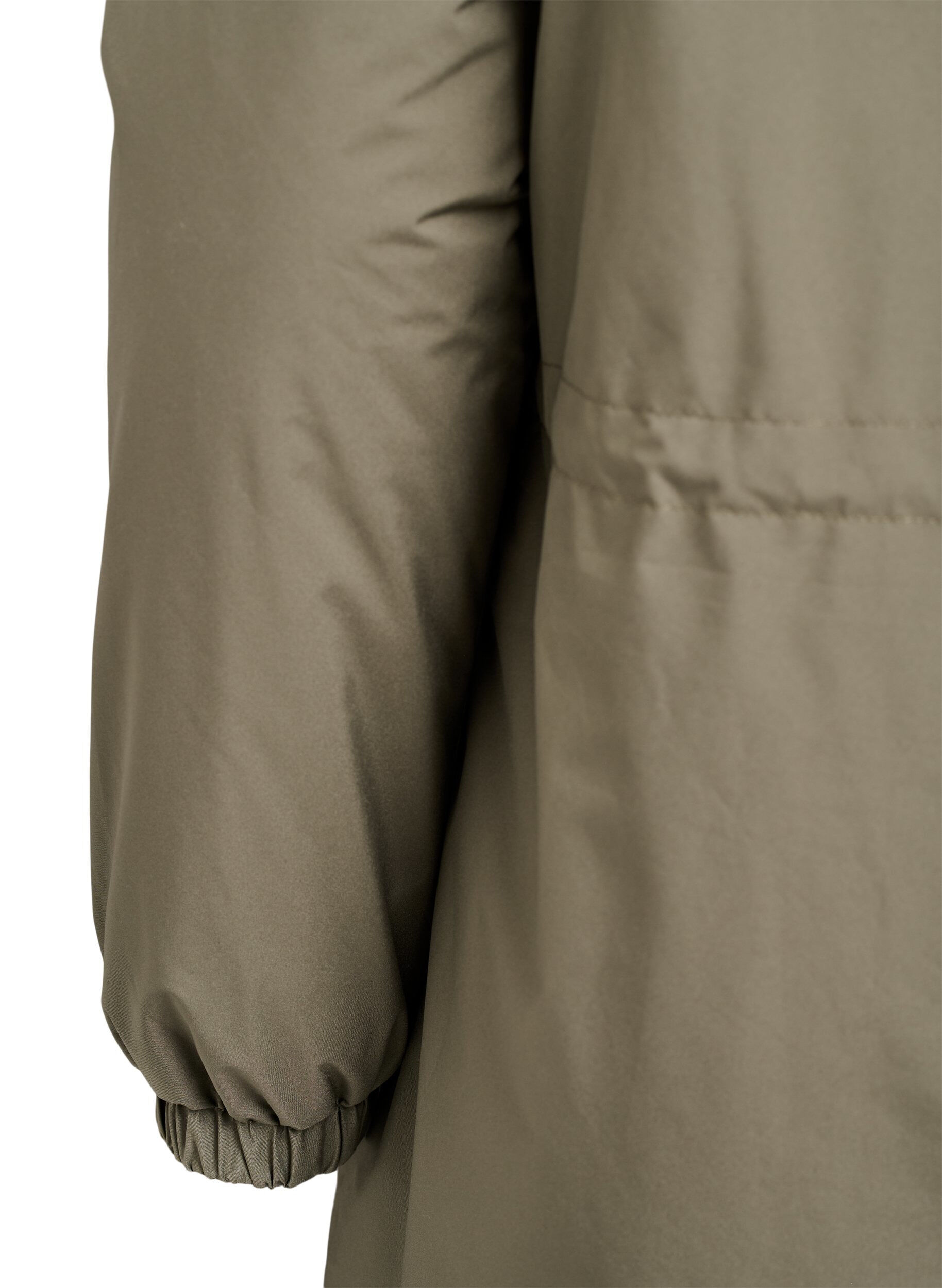 Zizzi L&auml;tt vadderad parkas med huva, Gr&ouml;n, Packshot image number 4