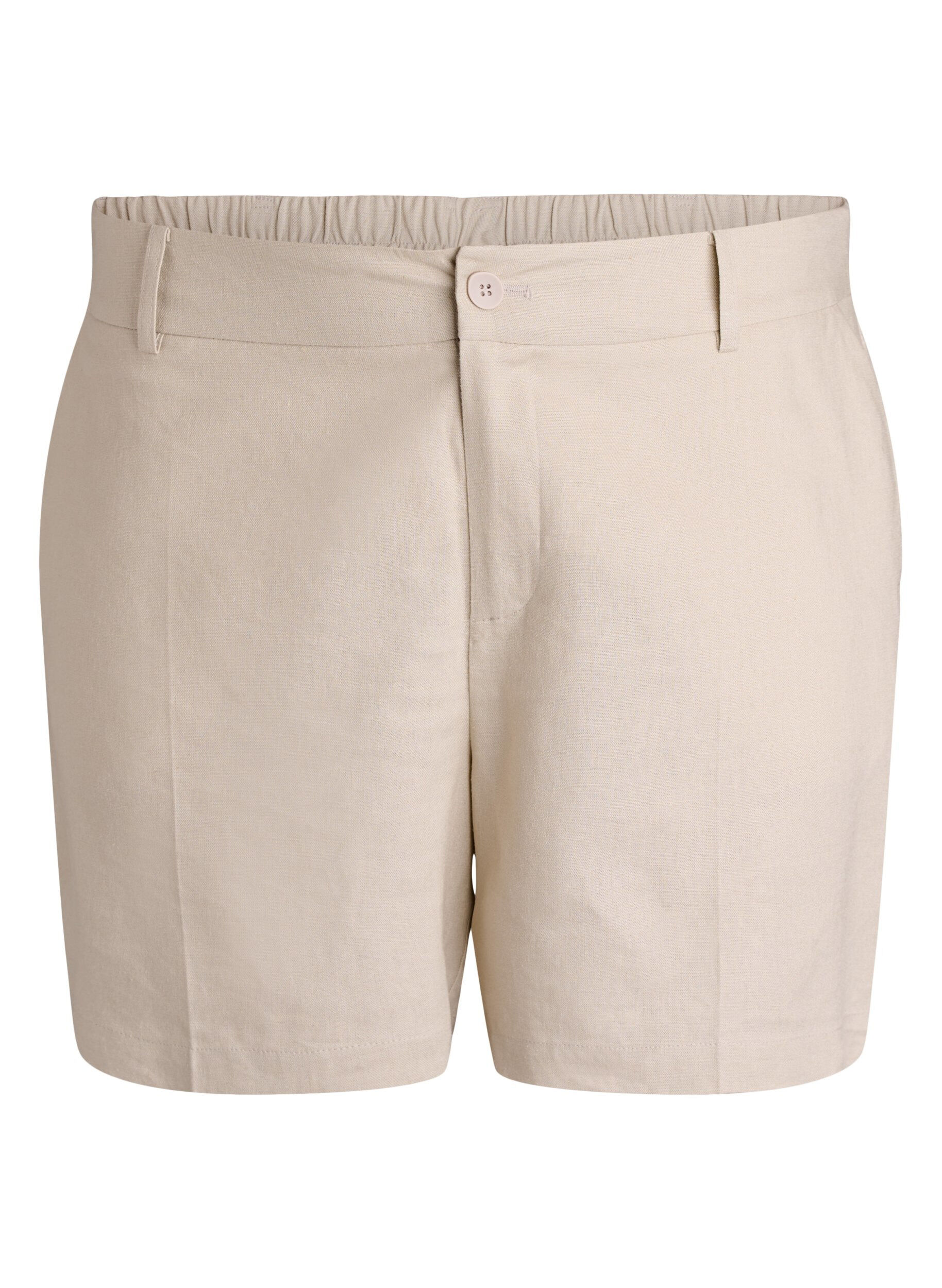 Bermudashorts med h&ouml;g midja i linne och viskos