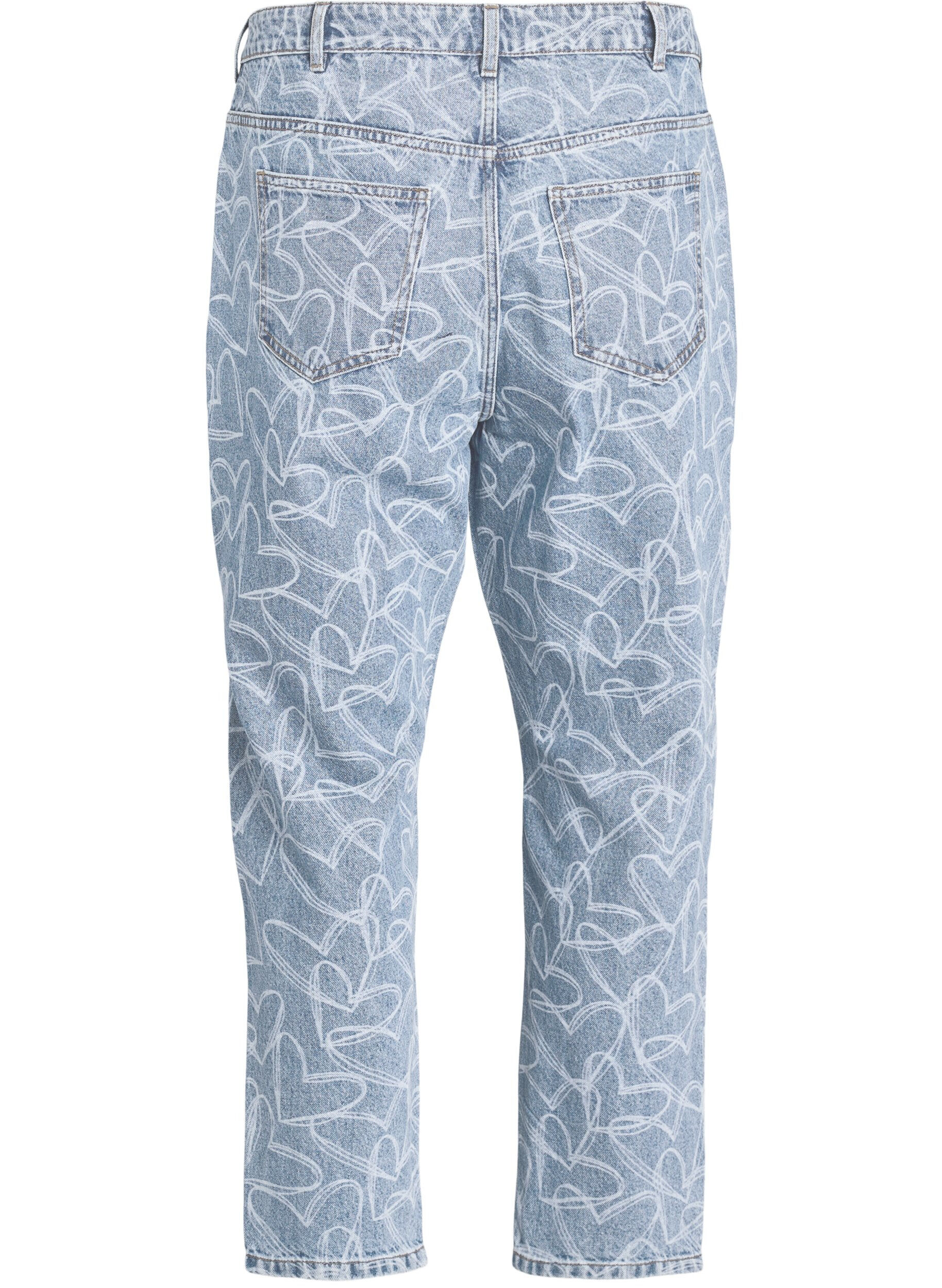 Zizzi Mille Mom Fit-jeans med broderier, Bl&aring;, Packshot image number 1