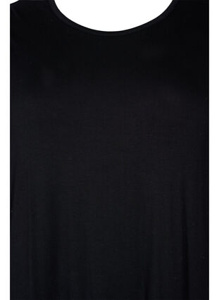 Stickad klänning i viskos och 3/4-ärmar, Black, Packshot image number 2