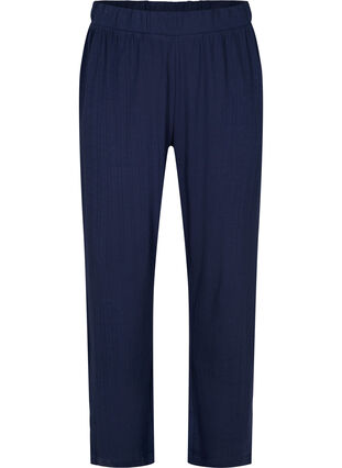 Pyjamasbyxor i bomull med mönster, Navy Blazer, Packshot image number 0