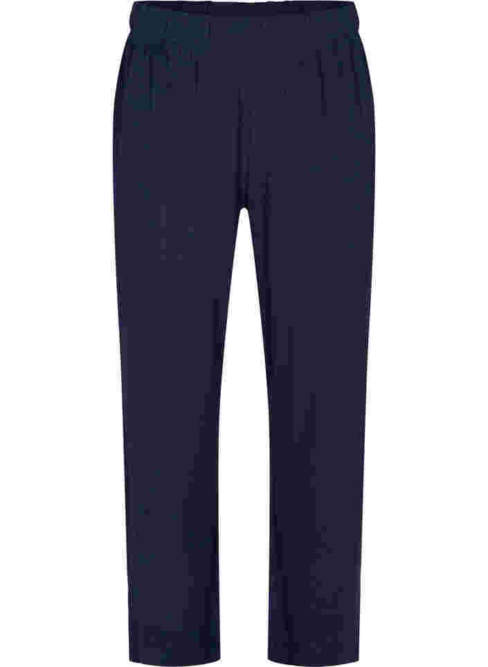 Pyjamasbyxor i bomull med mönster, Navy Blazer, Packshot image number 0