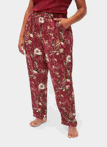 Pyjamasbyxor med blommönster, Cabernet Flower Pr., Model image number 2