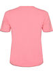 T-shirt i bomull med v&aring;giga kontrasterande kanter, Rosa, Packshot image number 1