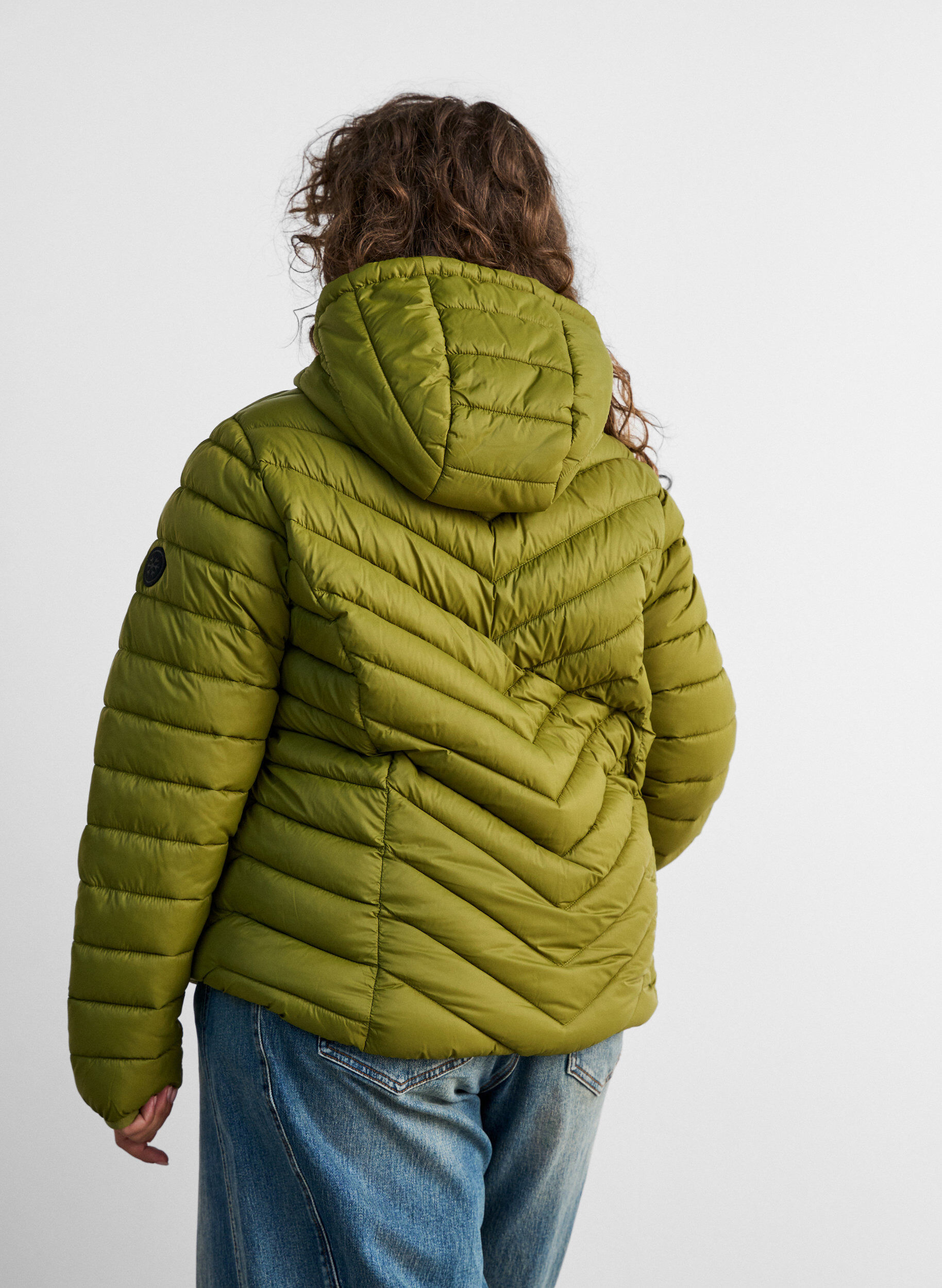 ZizziL&auml;tt jacka med huva, Gr&ouml;n, Model image number 2
