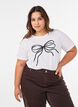 T-shirt i ekologisk bomull med dekorativt motiv, Vit, Model image number 0
