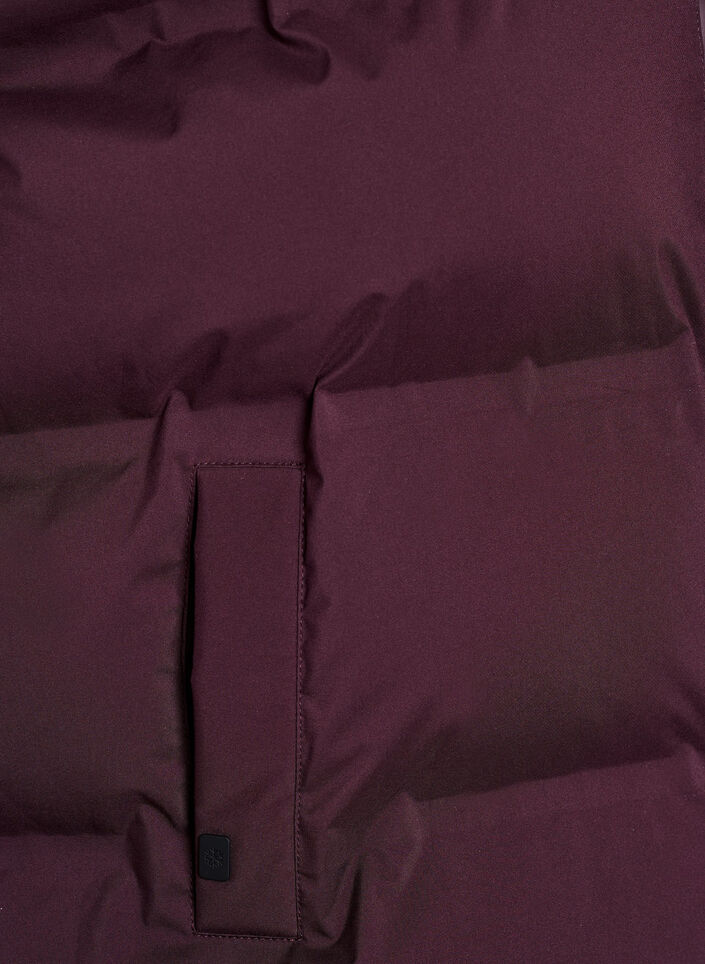 Kort pufferjacka med h&ouml;g krage, M&ouml;rk Bordeaux, Packshot image number 3