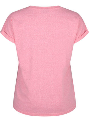Melerad t-shirt med korta ärmar, Strawberry Pink Mel., Packshot image number 1