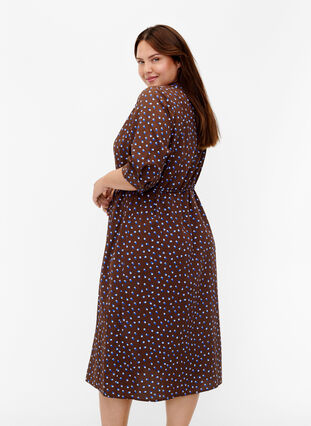 FLASH – Skjortklänning med tryck, Chicory Coffee AOP, Model image number 1