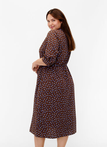 FLASH - Skjortklänning med prickar, Chicory Coffee AOP, Model image number 1