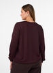 Blus med vertikal struktur och glittertr&aring;d, R&ouml;d, Model image number 2