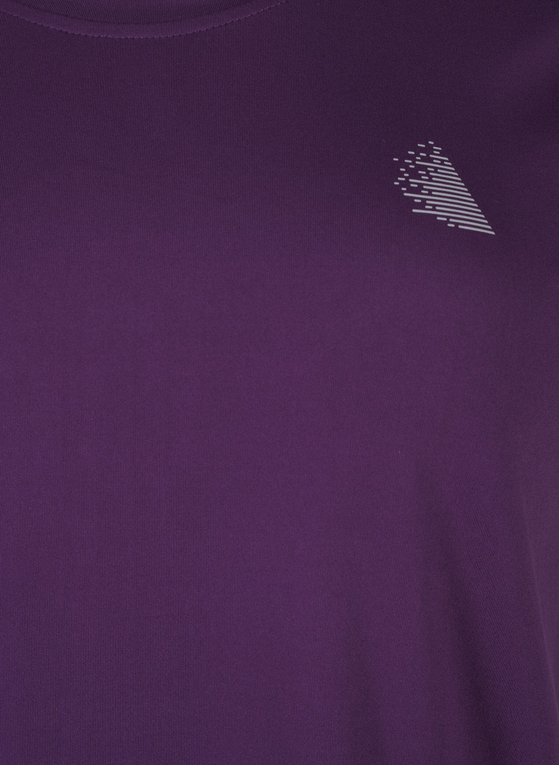 Zizzi Tr&auml;nings-T-shirt med smal passform och rund hals, Purple Pennant, Packshot image number 2