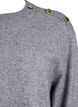 Stickad blus med knappdetalj, Gr&aring;, Packshot image number 2