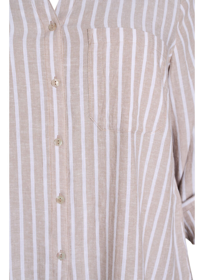 Skjorta i linne och viskos med 3/4-&auml;rmar, Beige, Packshot image number 2