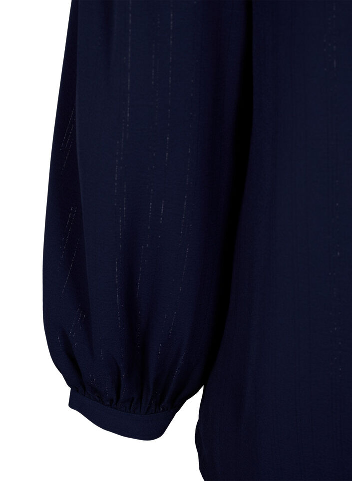 Blus med silverglitter, Blå, Packshot image number 3