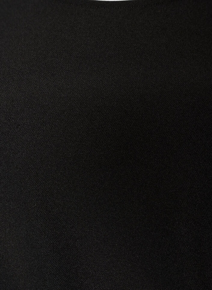 Kl&auml;nning i jersey med drapering och dekorativt sp&auml;nne, Svart, Packshot image number 2