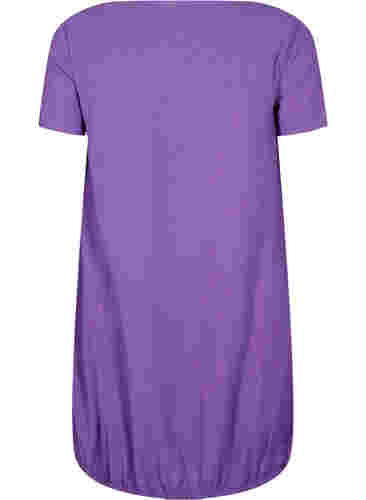 Kortärmad klänning i bomull, Deep Lavender, Packshot image number 1