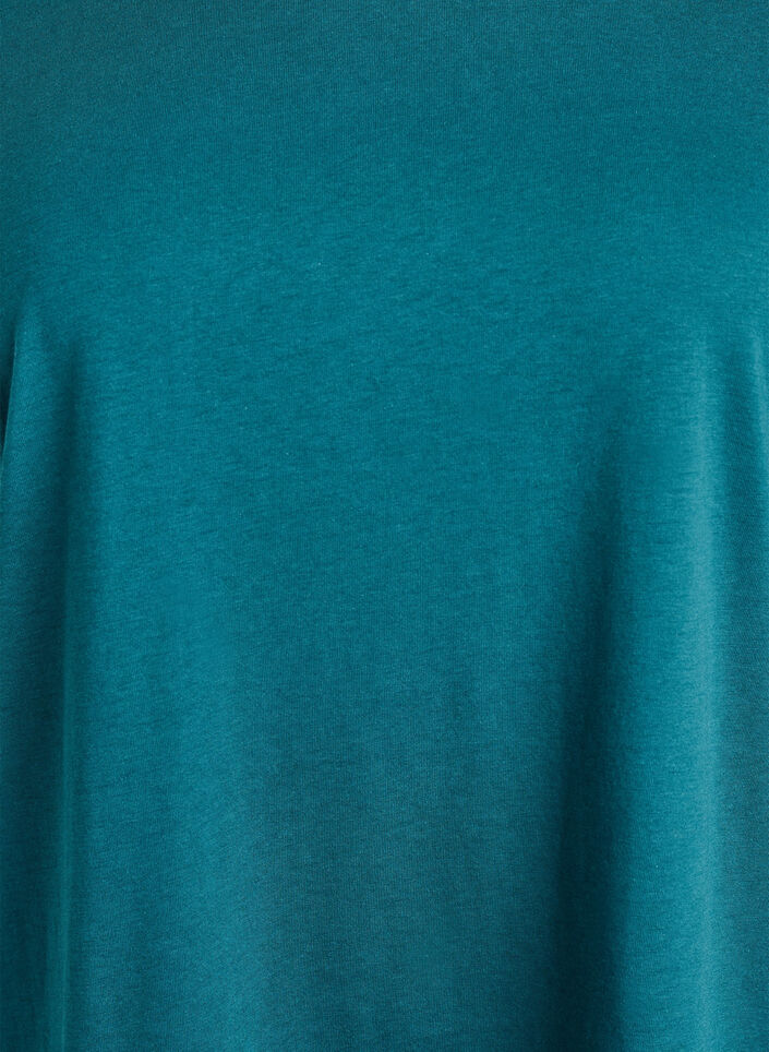 Kort&auml;rmad t-shirt i bomullsmix, Gr&ouml;n, Packshot image number 2