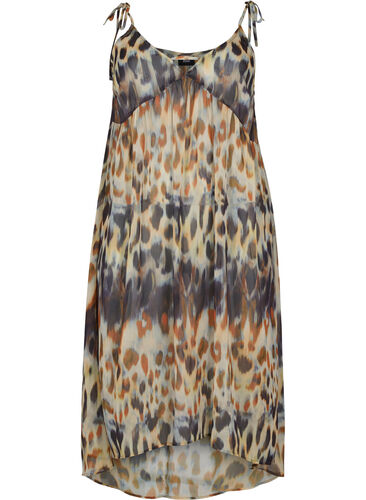 Blommig strandklänning med axelband, Abstract Leopard, Packshot image number 0