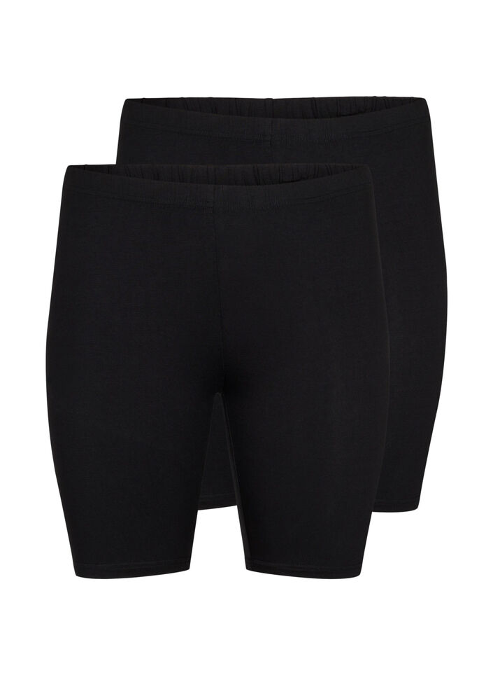 2-pack cykelshorts i viskos, Svart, Packshot image number 0