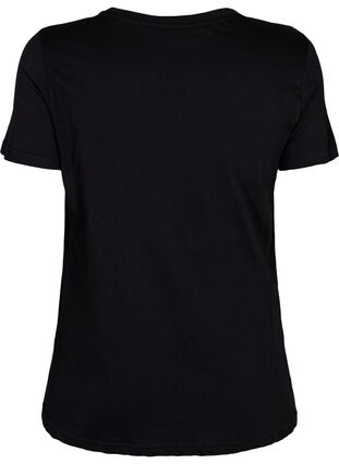 Sport t-shirt med tryck, Black w. stripe A, Packshot image number 1