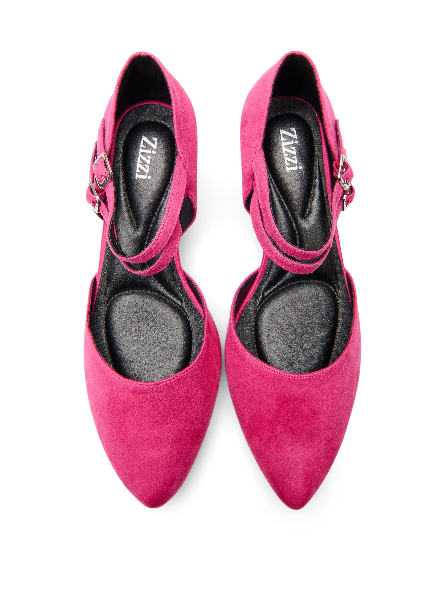 Zizzi Pumps med dubbla remmar, Rosa, Packshot image number 2