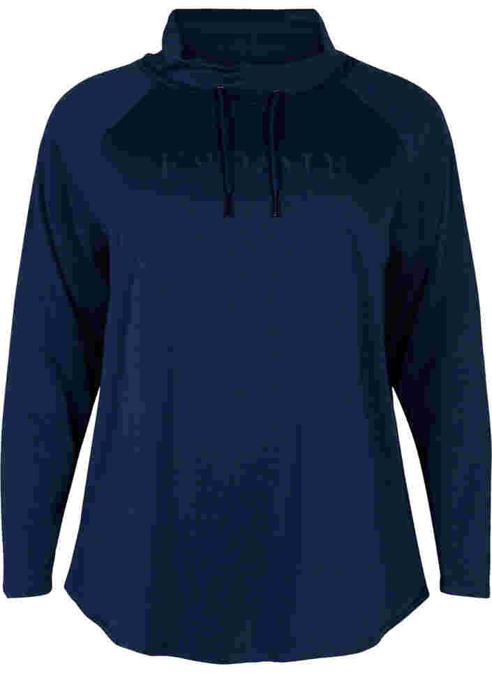 Sweatshirt med hög krage, Navy Blazer, Packshot image number 0