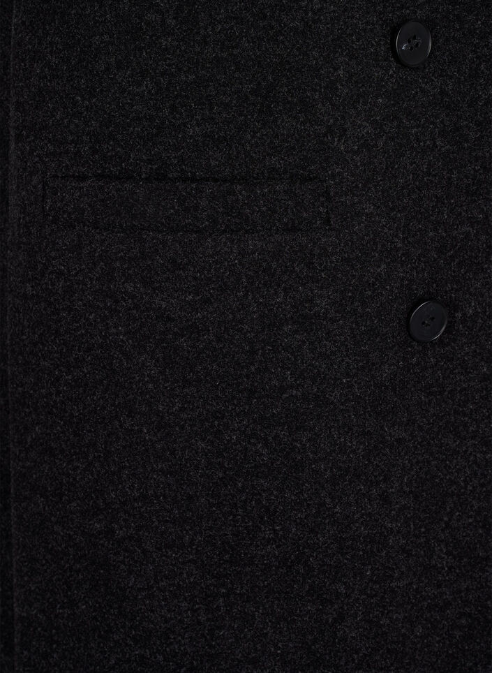 Lång väst i ull-look, Dark Grey Melange, Packshot image number 3