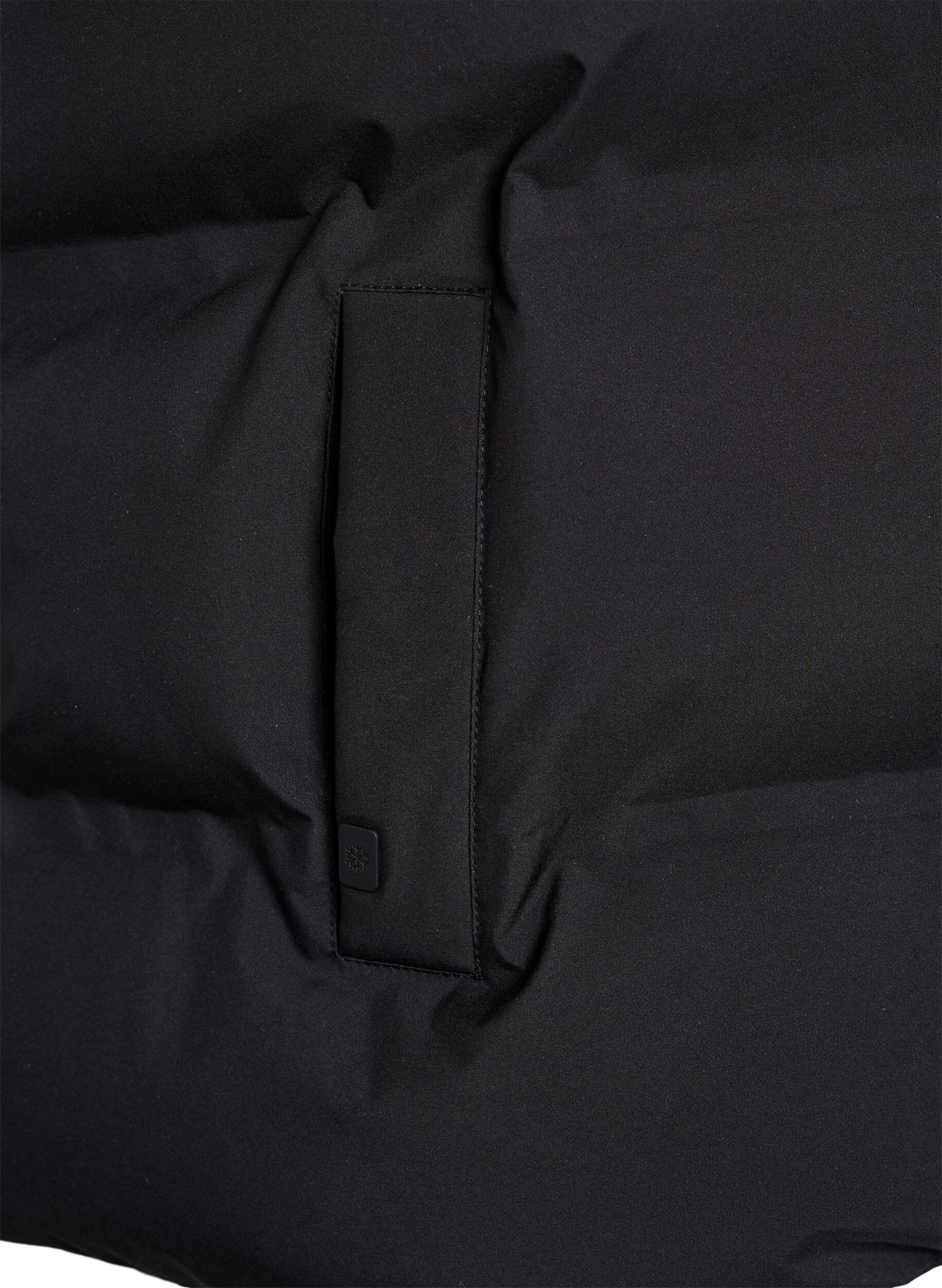 Zizzi Kort pufferjacka med h&ouml;g krage, Svart, Packshot image number 3