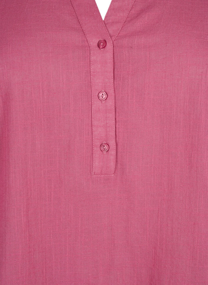 Skjortblus i bomull med v-ringning, Malaga, Packshot image number 2