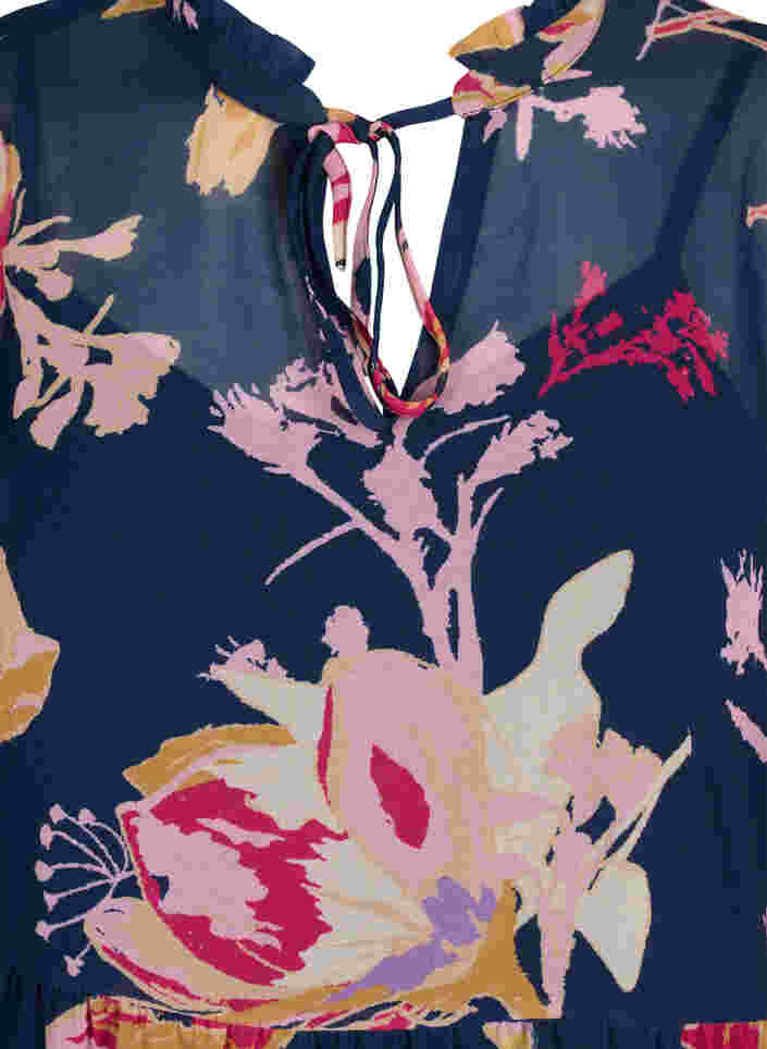 Tunika i blommönster och lurex, Big Flower AOP, Packshot image number 2